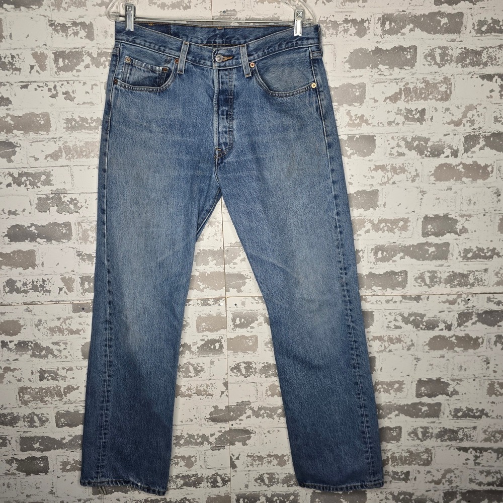 Vintage Levi's 501 Original Fit Jeans Mens 33x32 Y2K Medium Wash Distressed
